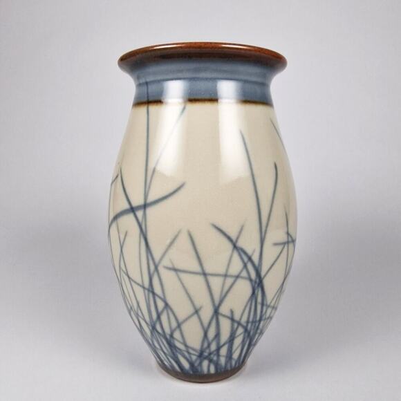 Sam Scott Studio Pottery Vase Porcelain Brushwork Wheel Thrown PNW Artist Signed - Picture 1 of 7